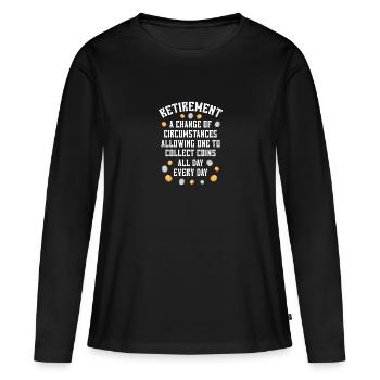Les collectionneurs de pièces collectent des pièces - T-shirt manches longues Premium bio Femme - noir - Devant - Julia (174cm)