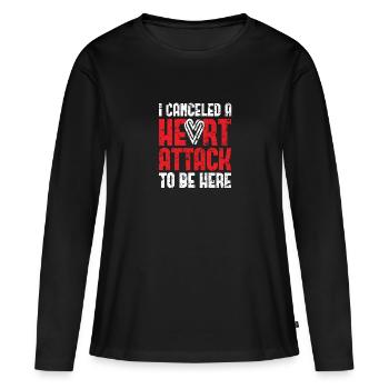 Heart attack survivor - Women's Premium Organic Long Sleeve Shirt - black - Front - Julia (174cm)