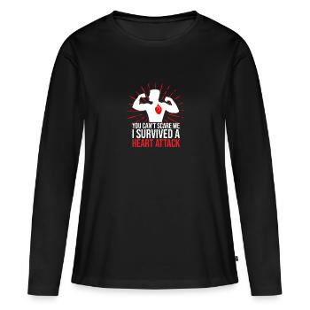 Heart attack survivor - Women's Premium Organic Long Sleeve Shirt - black - Front - Julia (174cm)