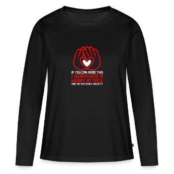 Heart attack survivor - Women's Premium Organic Long Sleeve Shirt - black - Front - Julia (174cm)