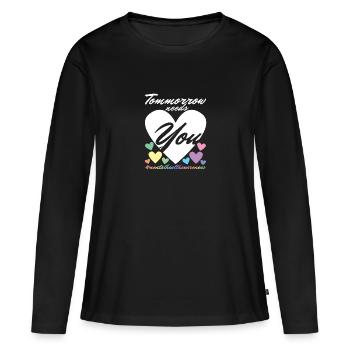 Santé mentale Mentale Gesundheit - T-shirt manches longues Premium bio Femme - noir - Devant - Julia (174cm)