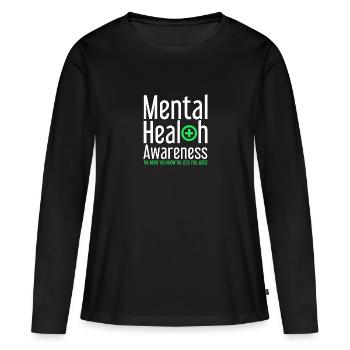 Santé mentale Mentale Gesundheit - T-shirt manches longues Premium bio Femme - noir - Devant - Julia (174cm)