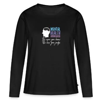 Santé mentale Mentale Gesundheit - T-shirt manches longues Premium bio Femme - noir - Devant - Julia (174cm)