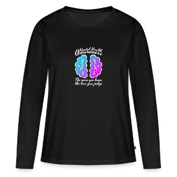 Santé mentale Mentale Gesundheit - T-shirt manches longues Premium bio Femme - noir - Devant - Julia (174cm)