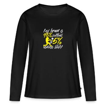 Softball - T-shirt manches longues Premium bio Femme - noir - Devant - Julia (174cm)