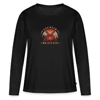 Bûcheron Bûcheron Tronçonneuse - T-shirt manches longues Premium bio Femme - noir - Devant - Julia (174cm)
