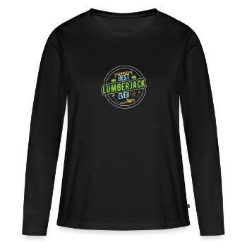 Bûcheron Bûcheron Tronçonneuse - T-shirt manches longues Premium bio Femme - noir - Devant - Julia (174cm)