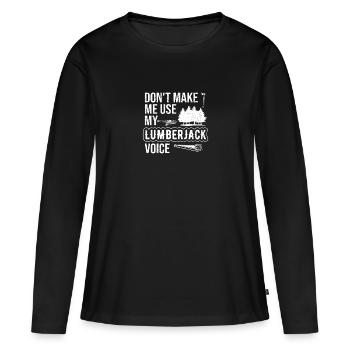 Bûcheron Bûcheron Tronçonneuse - T-shirt manches longues Premium bio Femme - noir - Devant - Julia (174cm)