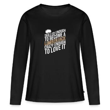 Bûcheron Bûcheron Tronçonneuse - T-shirt manches longues Premium bio Femme - noir - Devant - Julia (174cm)