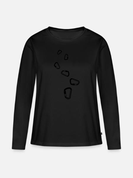 Kletterausrüstung Karabiner - Frauen Premium Bio Langarmshirt - Schwarz