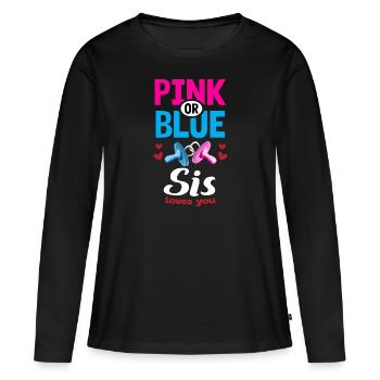 Rose ou bleu Sis aime vous genre Révéler La fête - T-shirt manches longues Premium bio Femme - noir - Devant - Julia (174cm)