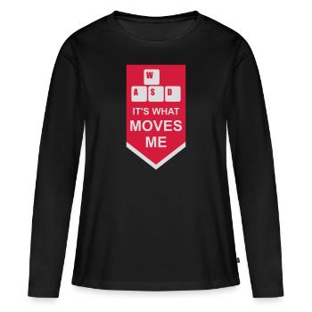 c’est ce qui m’émeut - T-shirt manches longues Premium bio Femme - noir - Devant - Julia (174cm)