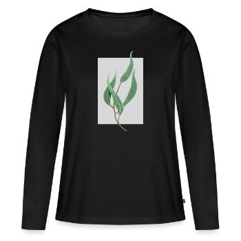 planter - T-shirt manches longues Premium bio Femme - noir - Devant - Julia (174cm)