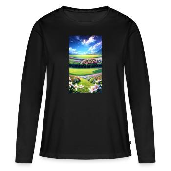 Landscape with 4 Areas, Generative AI - Women's Premium Organic Long Sleeve Shirt - black - Front - Julia (174cm)