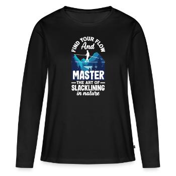 Find your flow and master the art of slacklining - Women's Premium Organic Long Sleeve Shirt - black - Front - Julia (174cm)