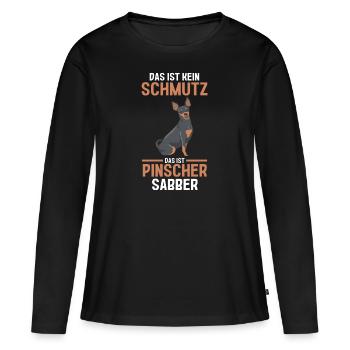 Hund Pinscher - Frauen Premium Bio Langarmshirt - Schwarz - Vorne - Julia (174cm)