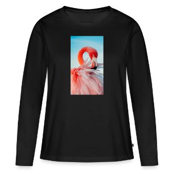 Flamingo Collection - T-shirt manches longues Premium bio Femme - noir - Devant - Julia (174cm)