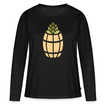 Logo de l’ananas - T-shirt manches longues Premium bio Femme - noir - Devant - Julia (174cm)