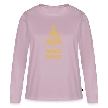 Don't fuck my inner peace - Frauen Premium Bio Langarmshirt - Altrosa - Vorne - Julia (174cm)