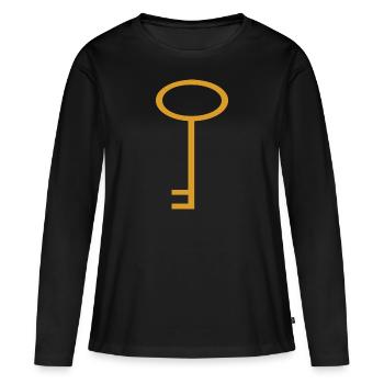 clé - T-shirt manches longues Premium bio Femme - noir - Devant - Julia (174cm)