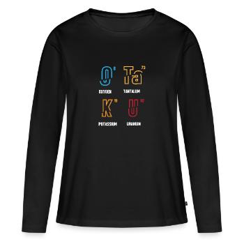Tableau périodique - T-shirt manches longues Premium bio Femme - noir - Devant - Julia (174cm)