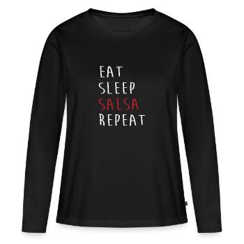 Danseuse de salsa Danseuse - T-shirt manches longues Premium bio Femme - noir - Devant - Julia (174cm)