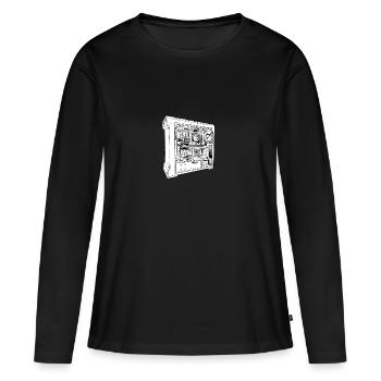 Gamer PC Gift Open Gamer PC Intérieur - T-shirt manches longues Premium bio Femme - noir - Devant - Julia (174cm)