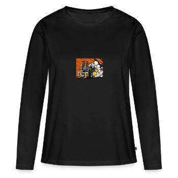 Chariots élévateurs Course Cadeau Élévateur élévateur cool - T-shirt manches longues Premium bio Femme - noir - Devant - Julia (174cm)