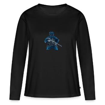 Forces spéciales Armes tactiques Armées - T-shirt manches longues Premium bio Femme - noir - Devant - Julia (174cm)