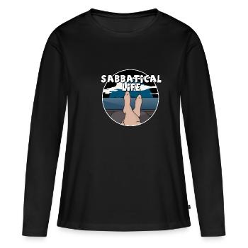 Emploi de vie sabbatique Employé - T-shirt manches longues Premium bio Femme - noir - Devant - Julia (174cm)