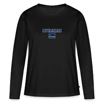 Curaçao - T-shirt manches longues Premium bio Femme - noir - Devant - Julia (174cm)