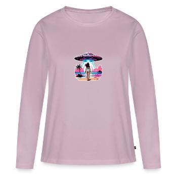 UFO abduction during summer beach vacation. - Women's Premium Organic Long Sleeve Shirt - dusky pink - Front - Julia (174cm)
