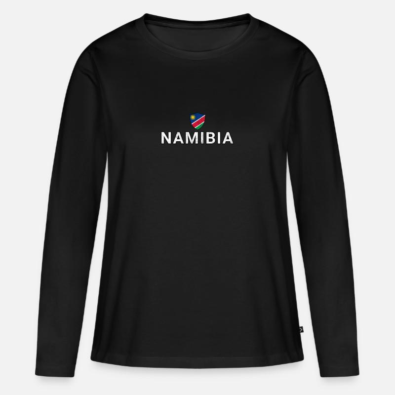 Namibia - Frauen Premium Bio Langarmshirt - Schwarz