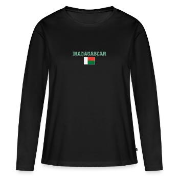 Madagascar - T-shirt manches longues Premium bio Femme - noir - Devant - Julia (174cm)