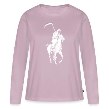 Mort - T-shirt manches longues Premium bio Femme - rose poudré - Devant - Julia (174cm)