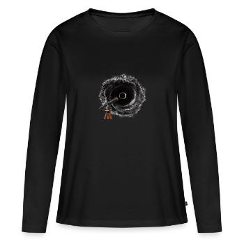 Der Kosmos und seine Objekte sind voller Rätsel - Frauen Premium Bio Langarmshirt - Schwarz - Vorne - Julia (174cm)