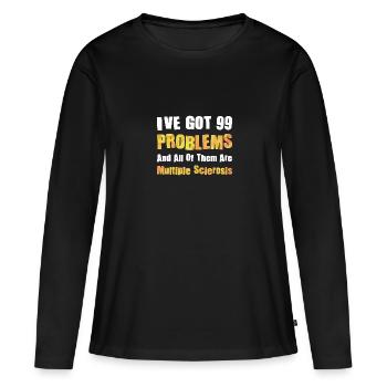 Handicap Handicap Cadeau Handicap - T-shirt manches longues Premium bio Femme - noir - Devant - Julia (174cm)