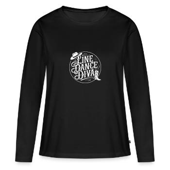 Line Dance Diva - Frauen Premium Bio Langarmshirt - Schwarz - Vorne - Julia (174cm)