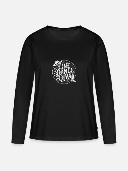 Line Dance Diva - Frauen Premium Bio Langarmshirt - Schwarz