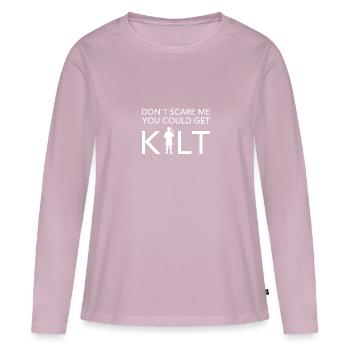 Scotland Bagpipe Bagpipe Musicien - T-shirt manches longues Premium bio Femme - rose poudré - Devant - Julia (174cm)