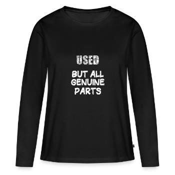 Lustig: Gebraucht... aber alle Originalstücke - Frauen Premium Bio Langarmshirt - Schwarz - Vorne - Julia (174cm)