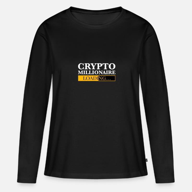Crypto Millionaire Loading - Women's Premium Organic Long Sleeve Shirt - black