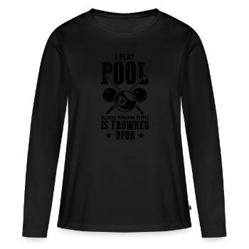pool billard - Frauen Premium Bio Langarmshirt - Schwarz - Vorne - Julia (174cm)