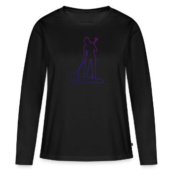 Stand up Paddle Stand up Paddle - T-shirt manches longues Premium bio Femme - noir - Devant - Julia (174cm)