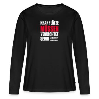 Les grues doivent être compactées ! - T-shirt manches longues Premium bio Femme - noir - Devant - Julia (174cm)