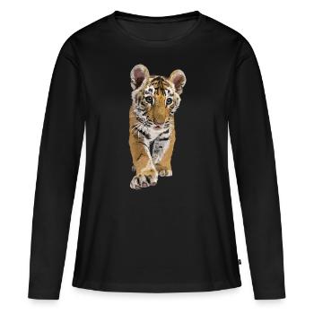tigre du Bengale - T-shirt manches longues Premium bio Femme - noir - Devant - Julia (174cm)
