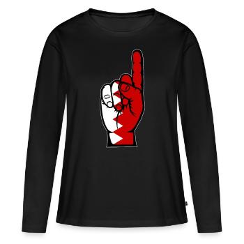 Drapeau de Bahreïn numéro 1 - T-shirt manches longues Premium bio Femme - noir - Devant - Julia (174cm)