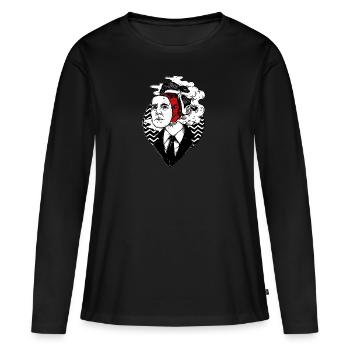 Agent Cooper - T-shirt manches longues Premium bio Femme - noir - Devant - Julia (174cm)