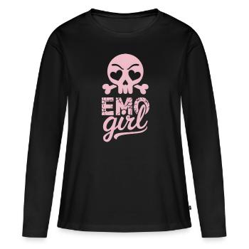 Fille emo ! - T-shirt manches longues Premium bio Femme - noir - Devant - Julia (174cm)