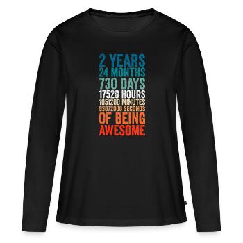 2nd anniversary gift, kids birthday gift, wedding - Frauen Premium Bio Langarmshirt - Schwarz - Vorne - Julia (174cm)